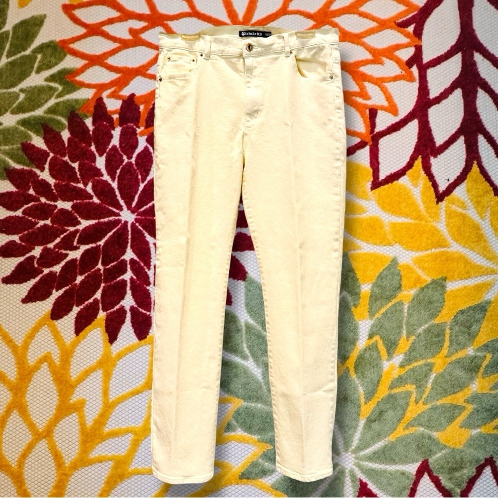 Tractr Blu Size 10/30 Soft Yellow High Rise Straight Leg Cotton/Spandex Jeans